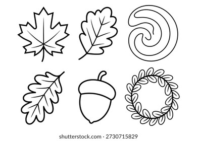 Maple oak acorn leaf garland swirl maple leaf oak leaf