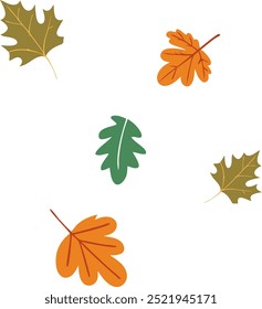 Maple and oak autumn LEAFs illustration