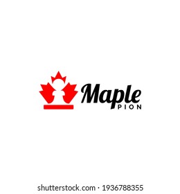 Maple Pion Logo Design Vector