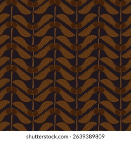 maple pod colorful autumn seamless pattern. Forest fall plant texture for textile, wrapping, print