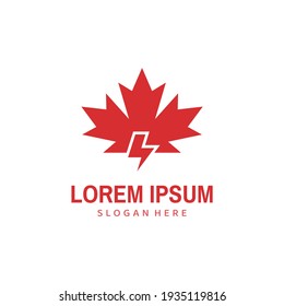 Maple Power Logo. Vector Design.