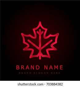 Maple red chromium metallic logo