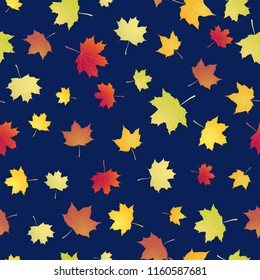 Maple seamless pattern. Autumn vector background