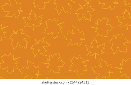 Maple padrão sem emenda. Ilustração de um padrão sem costura folhas de bordo em um projeto de arte de linha mínima 