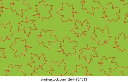 Maple seamless pattern. Illustration of a seamless pattern maple leaves in a minimal line art design 