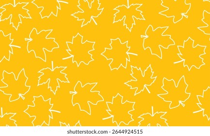 Maple padrão sem emenda. Ilustração de um padrão sem costura folhas de bordo em um projeto de arte de linha mínima 