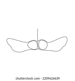 Maple seeds Continuous one line, erfect for cards, party invitations, posters, stickers, clothing. Black abstract icon.