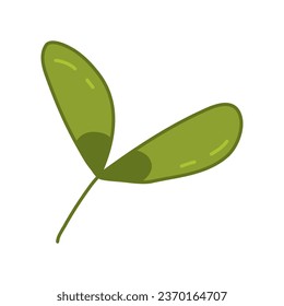 Maple seeds or helicopter, autumn design element, doodle style vector