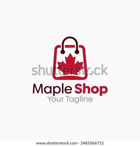 Maple Shop logo design presenting a shopping bag icon highlighted with a bold maple leaf symbol that conveys natural products, seasonal retail, and Canadian themed branding. The rich red tone enhances visibility and emotional impact while maintaining a clean and professional appearance. Built with smooth vector geometry and balanced typography, this minimalist identity adapts seamlessly across packaging, signage, ecommerce websites, souvenir stores, grocery brands, and promotional materials. The scalable format ensures sharp reproduction at any size. A versatile branding template designed to communicate authenticity, freshness, and cultural identity within competitive retail environments.
