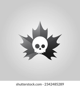 Maple Skull Logo icon Design element vector 