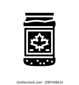 Maple Sugar Bottle Glyph Icon Vector. Maple Sugar Bottle Sign. Isolated Contour Symbol Black Illustration