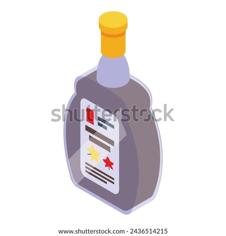 Maple sugary fluid bottle icon isometric vector. Tree sap container. Cookery dessert topping