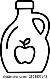 Maple syrup bottle food line icon