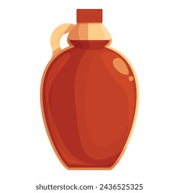 Maple syrup bottle icon cartoon vector. Plate container. Food label tree