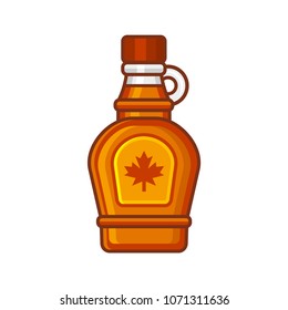 Maple Syrup Bottle Icon. Flat Style Design Vector