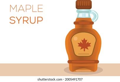 Maple Syrup Bottle Icon. Maple Syrup Bottle Ilustration. Bottle Filled Maple Syrup, Isolated Bottle
