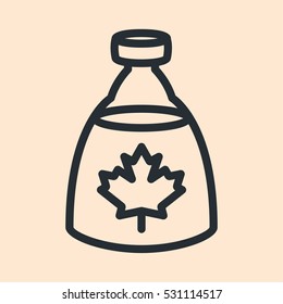 Maple Syrup Bottle Minimal Flat Line Outline Stroke Icon Pictogram Symbol