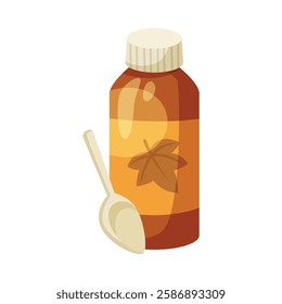 Maple Syrup as Cold and Flu Treatment Vector Illustration