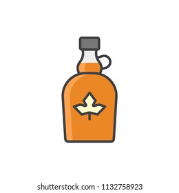 Maple syrup colored line icon.