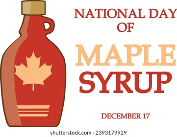 Maple Syrup Day December 17. Vector illustration isolated on white background