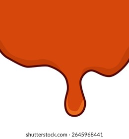 maple syrup dripping melt sweet flat color vector illustration template design