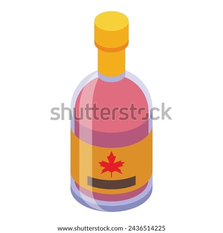 Maple syrup flask icon isometric vector. Canadian sweet natural extract. Arbor sugary essence