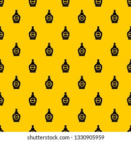 Maple syrup in glass bottle pattern seamless vector repeat geometric yellow for any design