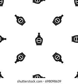 Maple syrup in glass bottle pattern repeat seamless in black color for any design. Vector geometric illustration