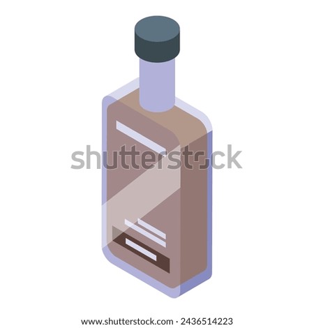 Maple syrup glass container icon isometric vector. Tree extract product. Sugary sticky nectar