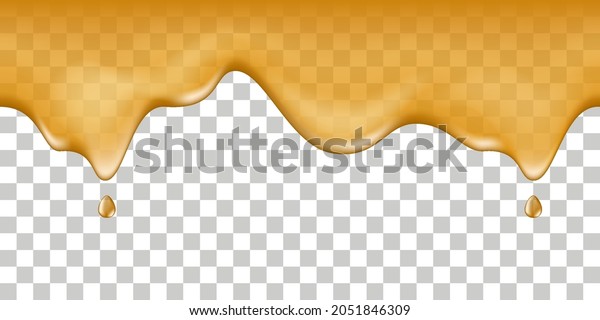 Maple Syrup Honey Drip Spill Flowing Stock Vector (Royalty Free ...