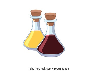 Maple syrup and honey for pan cake vector illustration isolated on white background
