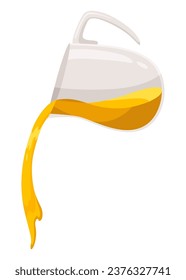 Maple syrup icon. Droplet and flowing nectar in glass jar. Cartoon natural design elements, fresh and tasty isolated on white backgroun