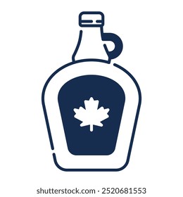 Maple syrup icon. maple syrup, maple leaf, food, syrup, sweet, sugar, canada, dessert, nutrition, liquid. Vector icon illustration