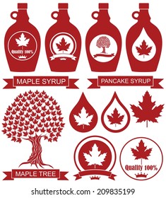 Maple Syrup. Isolated Maple Tree On White Background