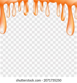 Maple syrup, realistic vector illustration of glass bottle and maple leaves and dripping syrup drops
