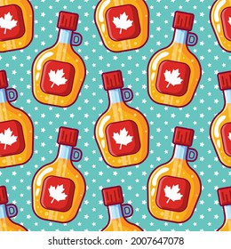 maple syrup seamless pattern vector illustration 