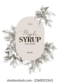 Maple syrup vector label template