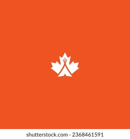 Maple and tent symbol. Every Child Matters. National Day for Truth and Reconciliation. Orange T-Shirt Day. 30th September. Vector Illustration.