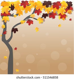 Maple tree autumn leaves background vector