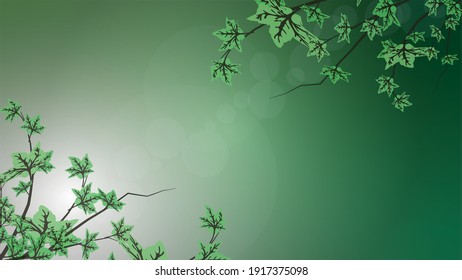 Maple tree background with green bokeh light Business Presentation Vector Template Used For Decoration, Advertising Design, Website Or Publication, Banner And Poster, Cover And Brochure, flyer
