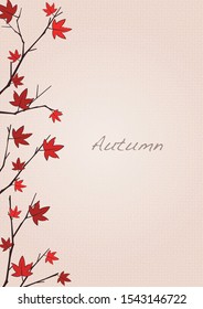 Maple tree border vector for decoration on autumn season events.