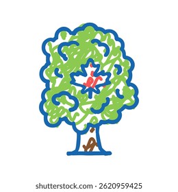 maple tree doodle icon sketch vector. maple tree sign. isolated symbol illustration