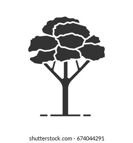 Maple tree glyph icon. Silhouette symbol. Negative space. Vector isolated illustration