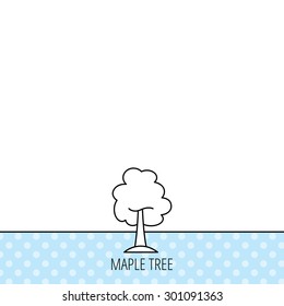 Maple tree icon. Forest wood sign. Nature environment symbol. Circles seamless pattern. Background with icon. Vector