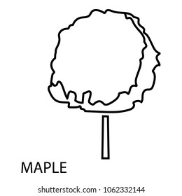 Maple tree icon. Outline illustration of maple tree vector icon for web