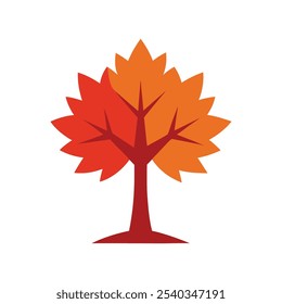 Maple tree illustrations, vector hand-drawn art.