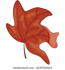 Maple tree leaf icon in Canadian flag colors, for Canada Day or fall design