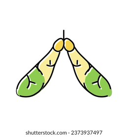 maple tree leaves color icon vector. maple tree leaves sign. isolated symbol illustration