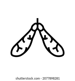 maple tree leaves line icon vector. maple tree leaves sign. isolated contour symbol black illustration