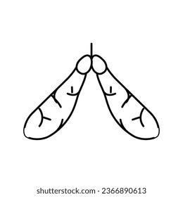 Ahornbaum verlässt Zeilensymbol, Vektorgrafik. Ahornbaum verlässt das Schild. isoliertes Kontursymbol